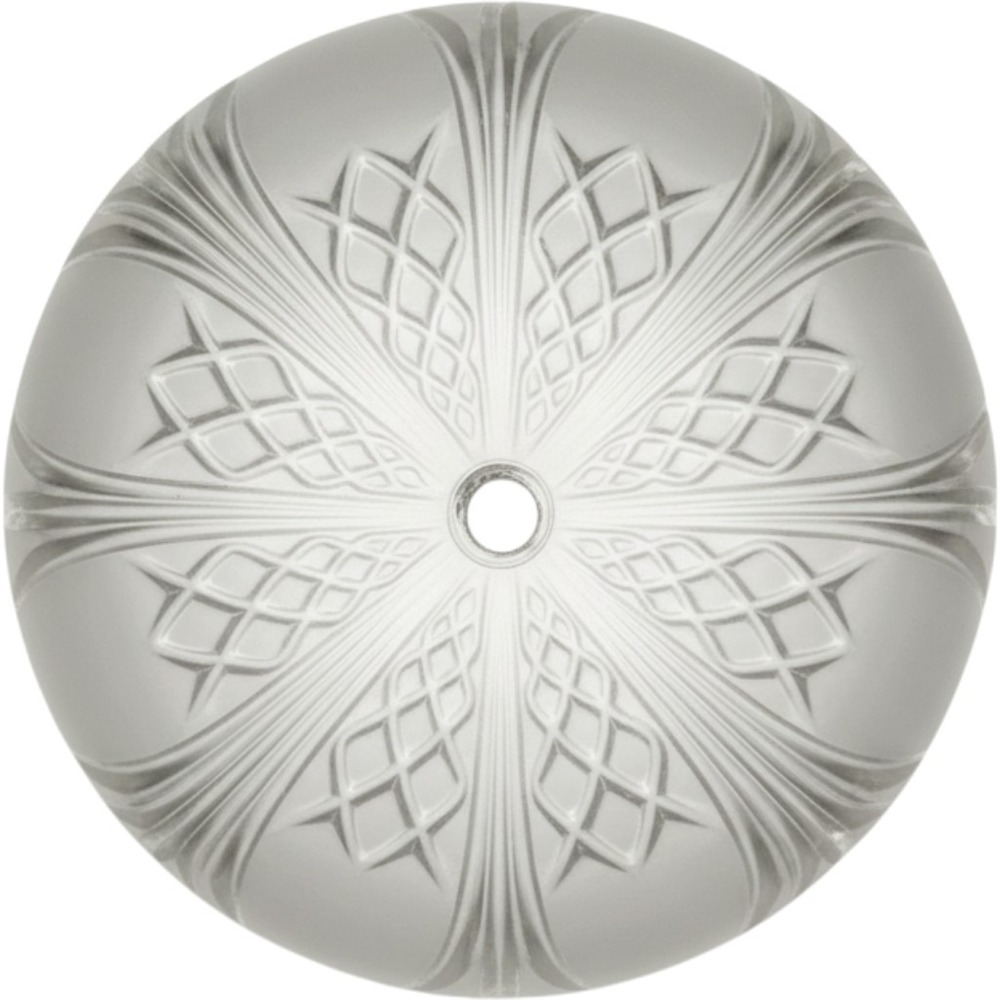 Vintage Frosted Glass Light Shade Pressed Feather Pattern 9.5" Clear